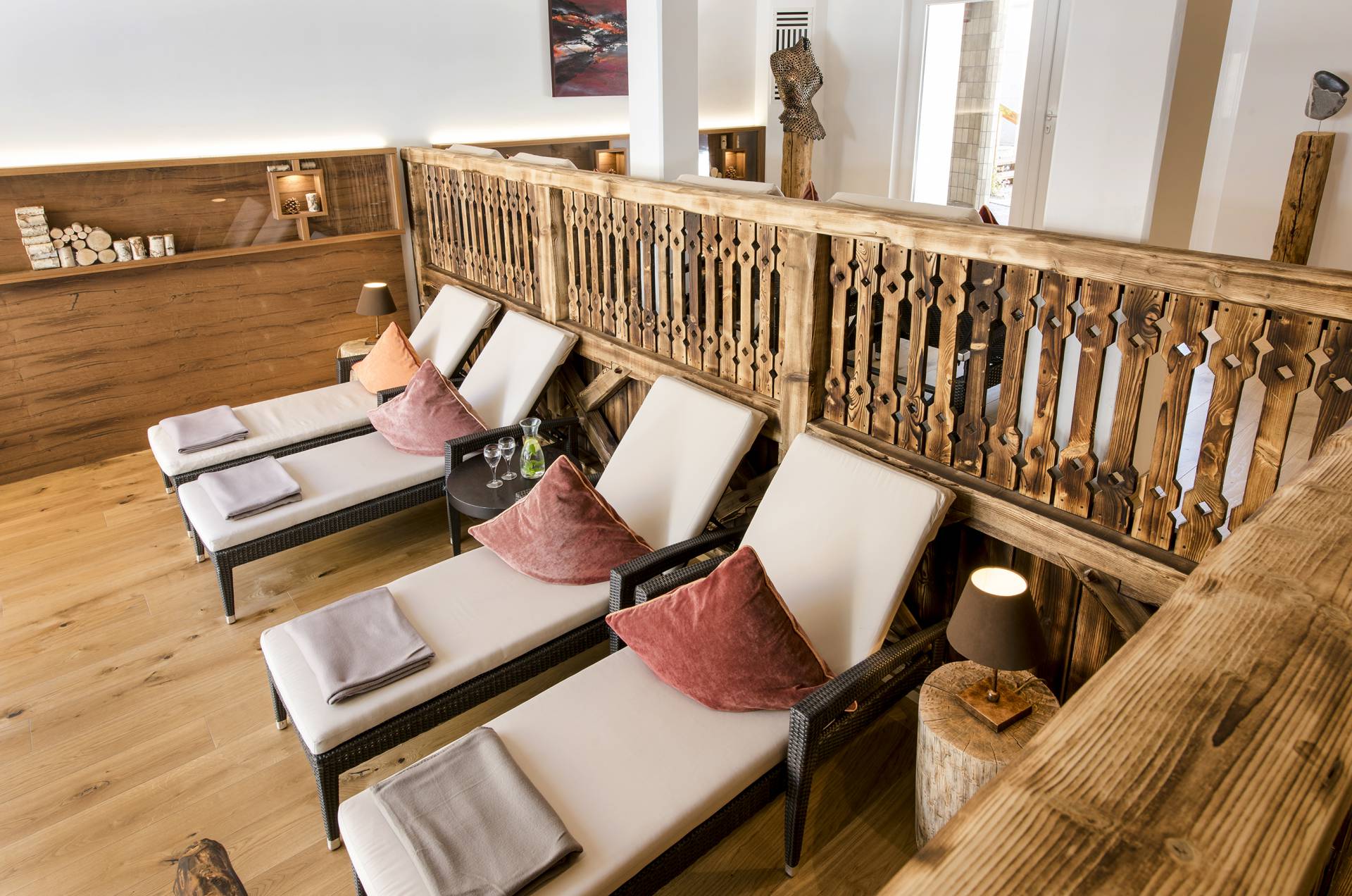 Ruheliegen im Wellnessbereich im Hotel Das Rübezahl