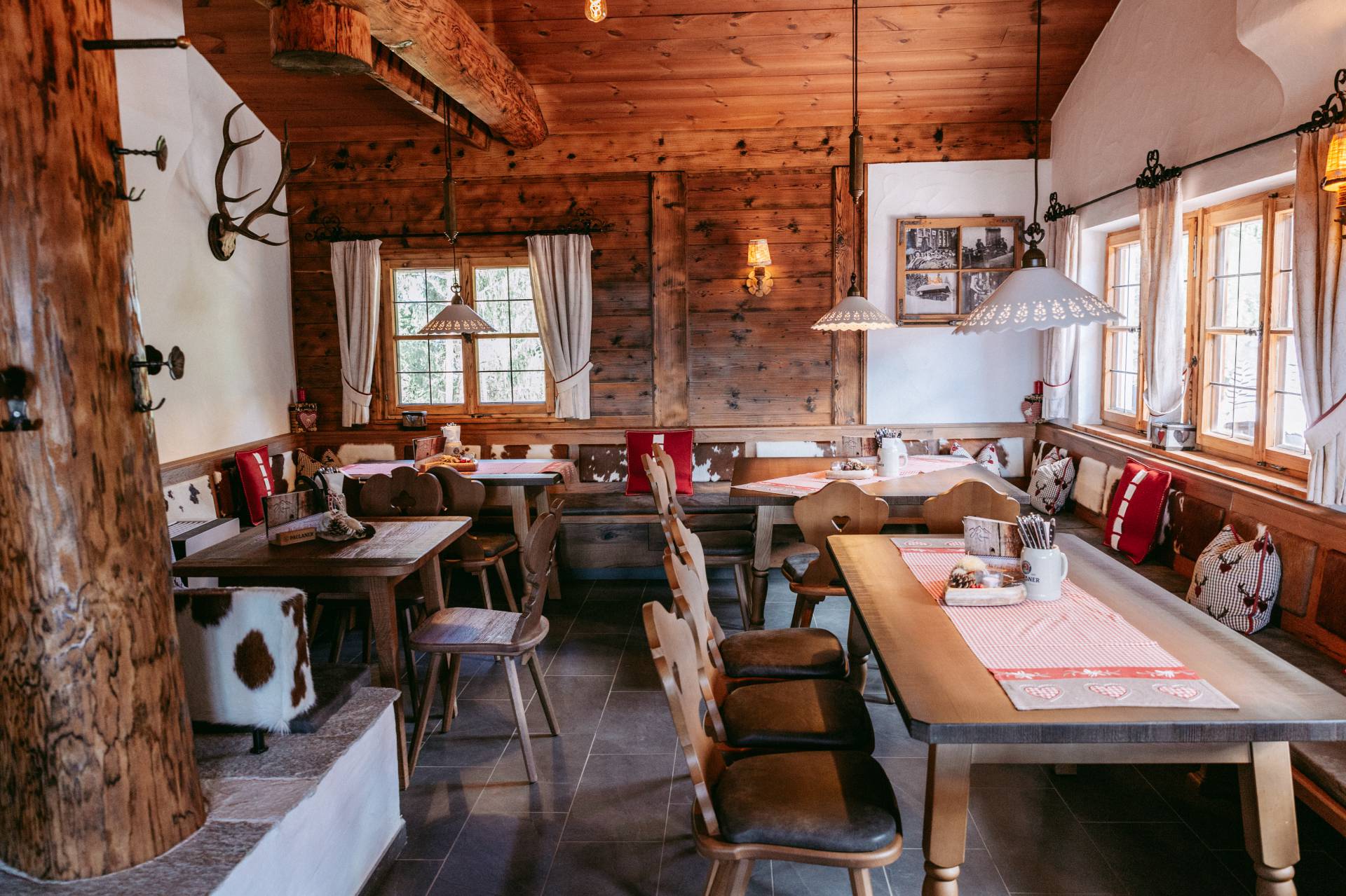 Inneneinrichtung Berghütte am Tegelberg im Allgäu