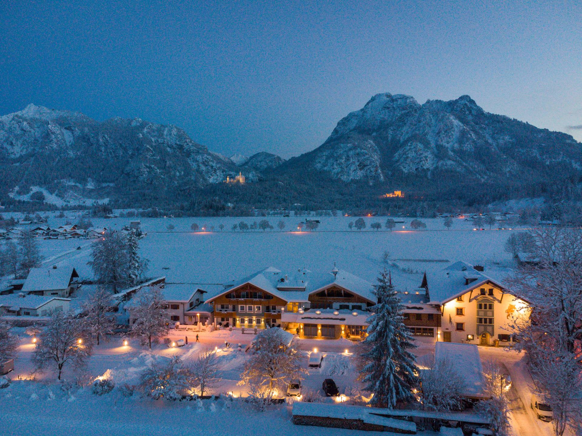 4 Sterne Superior Hotel bei Füssen nahe Schloss Neuschwanstein im Winter