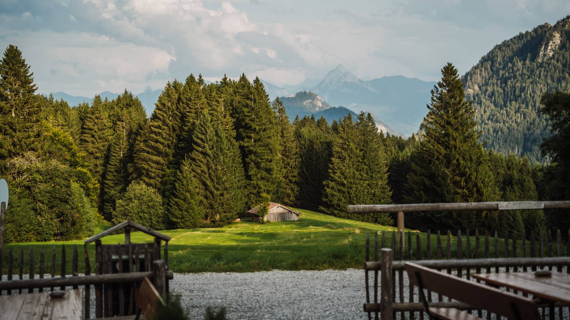 Ausblick von der Edelsberghütte in Pfronten