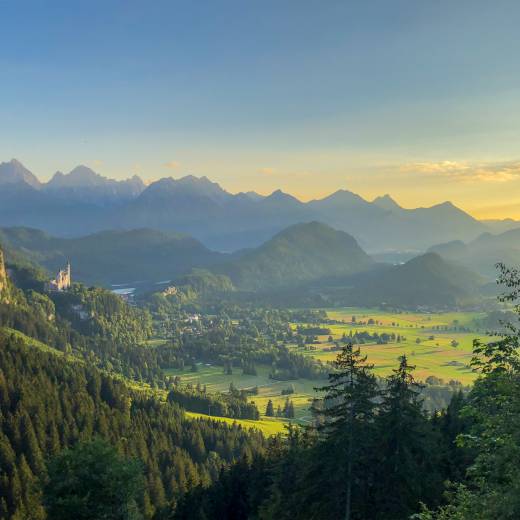 Allgäu Schloss Neuschwanstein Sonnenuntergang