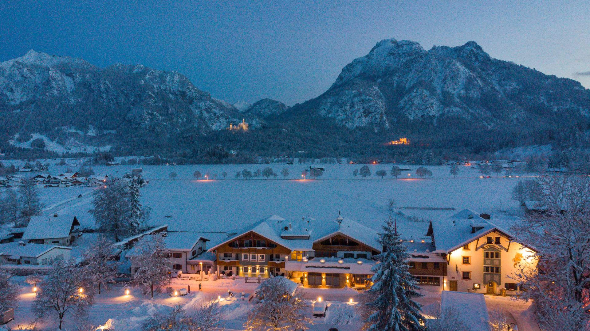 4 Sterne Superior Hotel bei Füssen nahe Schloss Neuschwanstein im Winter