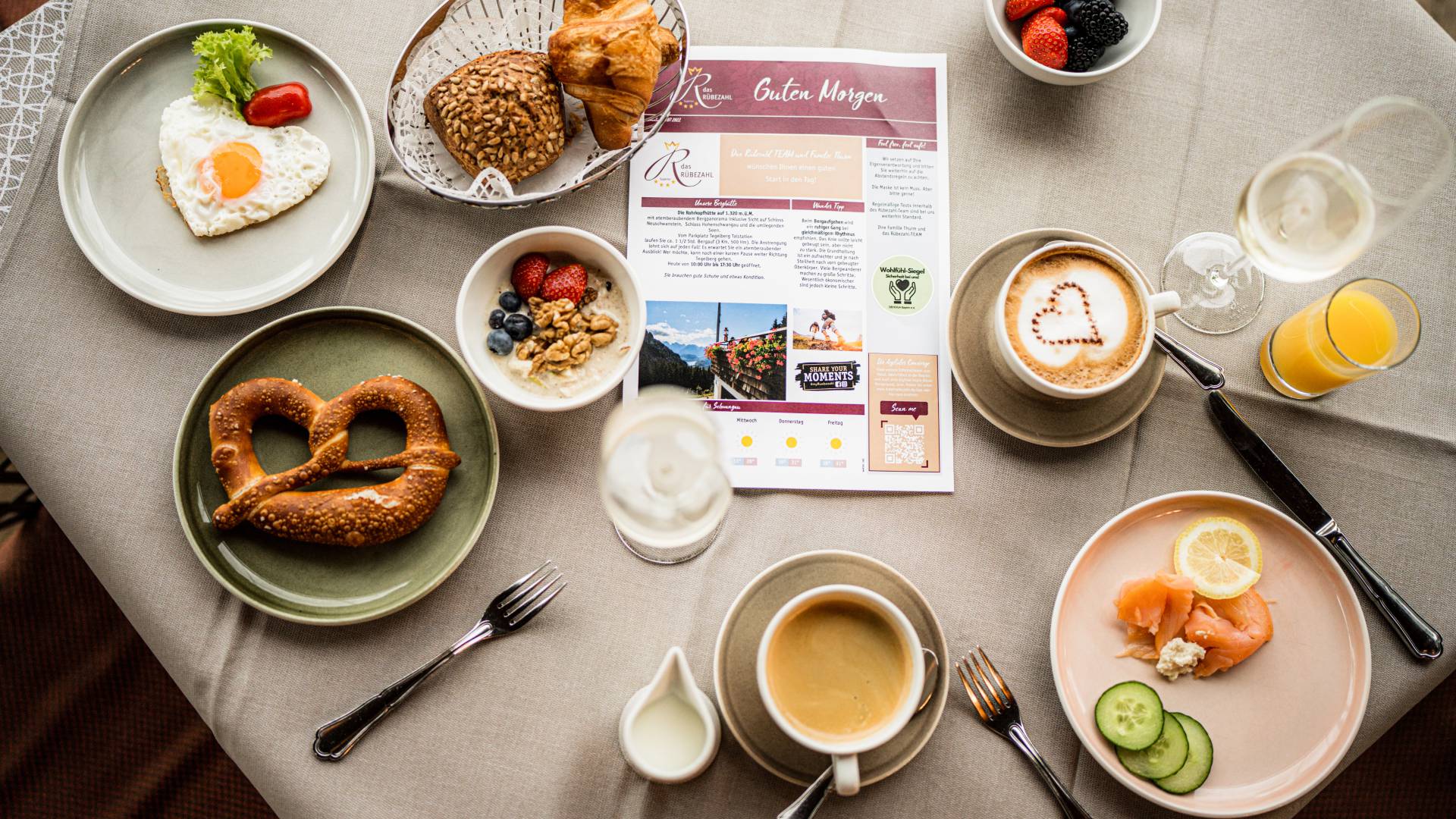 Frühstückstisch im Gourmethotel Das Rübezahl