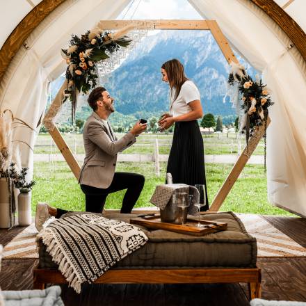 Heiratsantrag mit Blick auf Schloss Neuschwanstein