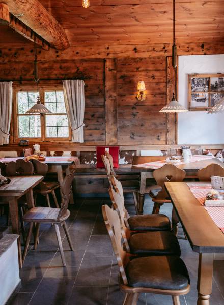 Inneneinrichtung Berghütte am Tegelberg im Allgäu