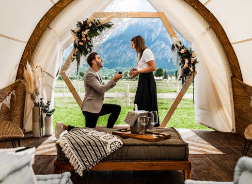 Heiratsantrag mit Blick auf Schloss Neuschwanstein