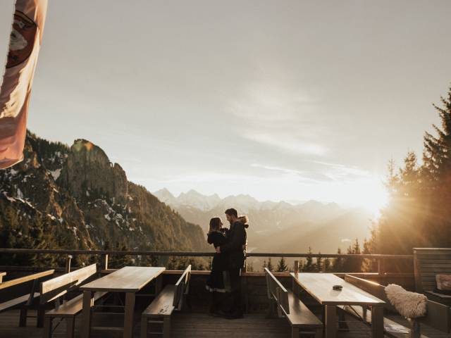 Rohrkopfhütte Tegelberg Sonnenuntergang
