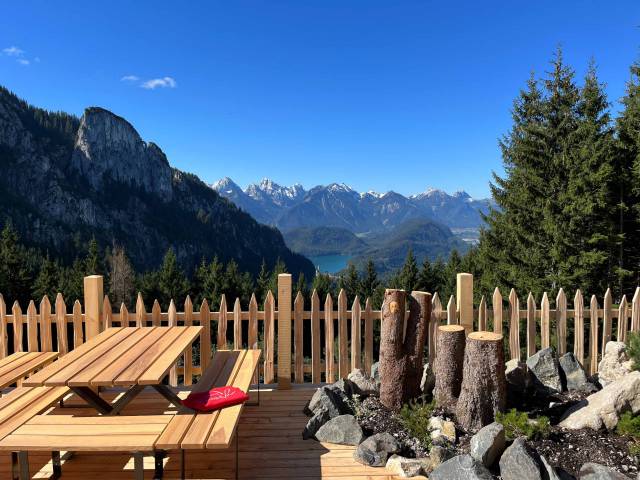 Berghütte Terrasse mit Bergpanorama 
